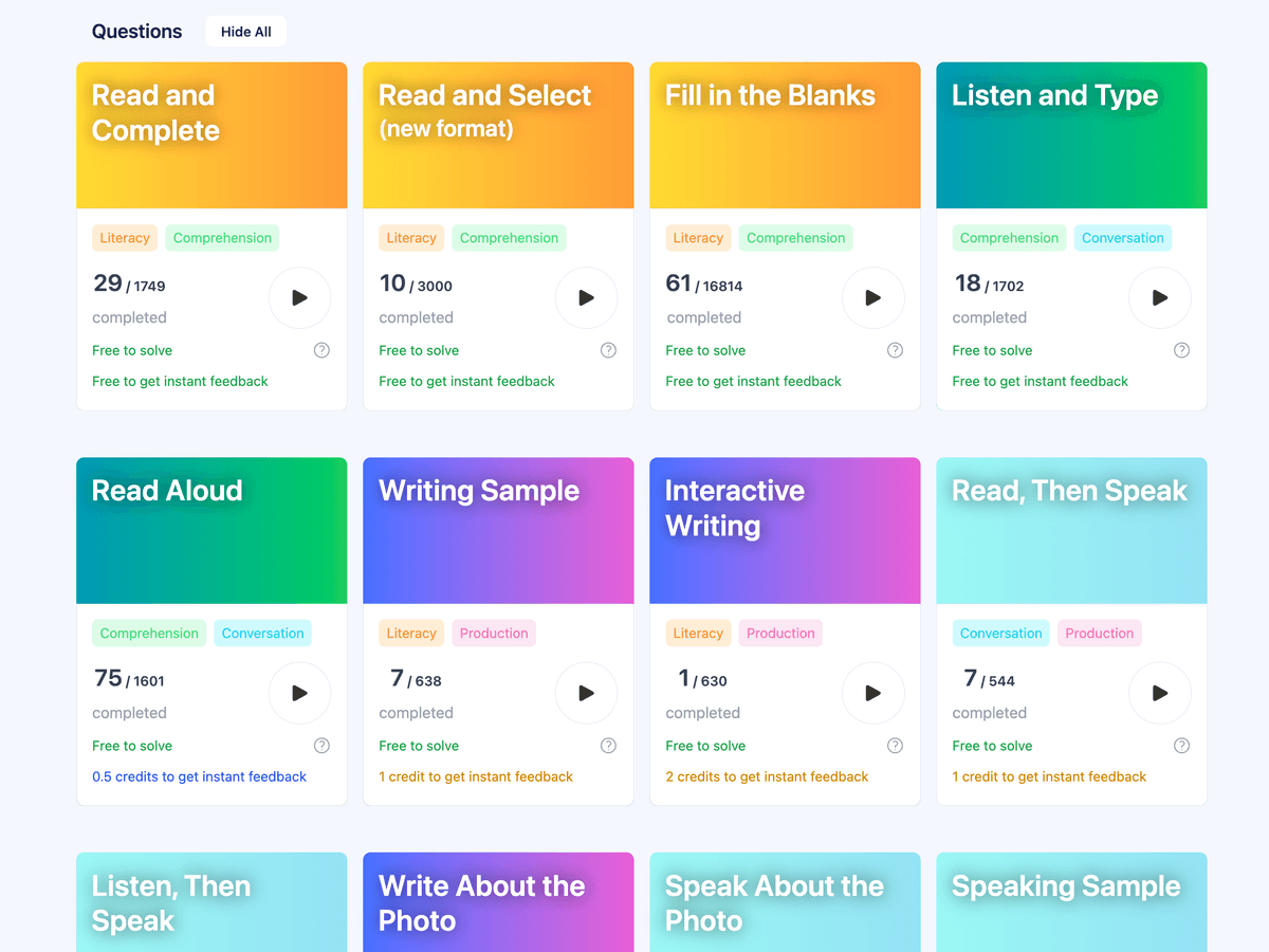 30,000+ Practice Questions for Every Question Type