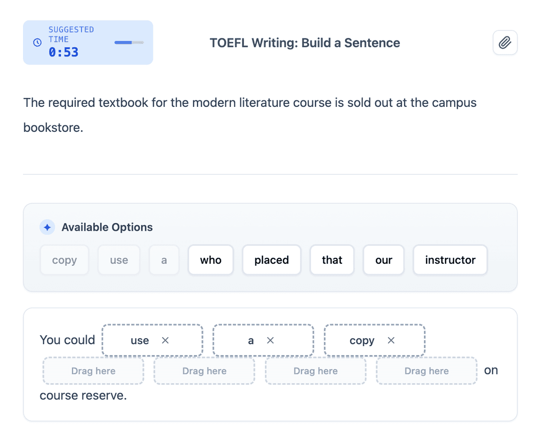 Full 90-Minute Test Simulation Interface